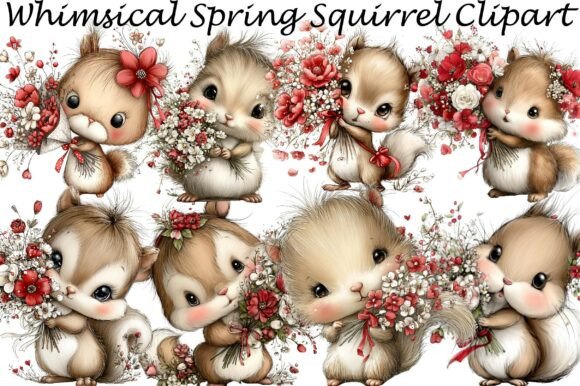 Bringing Nature’s Playfulness to Life with Whimsical Spring Squirrel Clipart