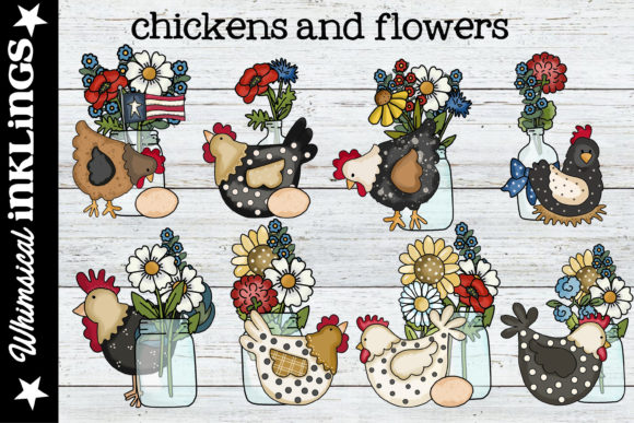Chickens and Flowers Clipart Guide