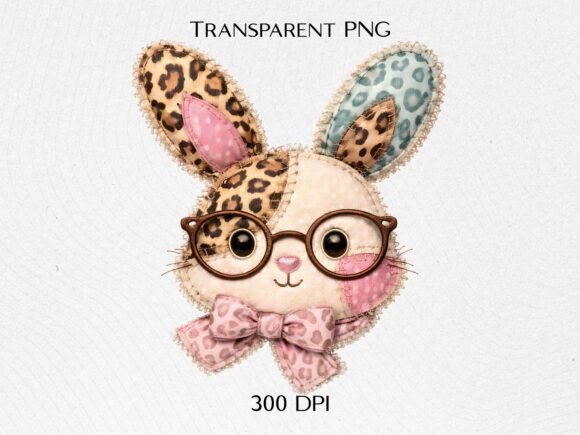 Elevating Spring Merchandise with the Leopard Bunny Glasses PNG Design