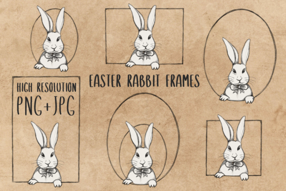 Enhancing Digital and Print Projects with Vintage Easter Bunny PNG JPG Clip Art