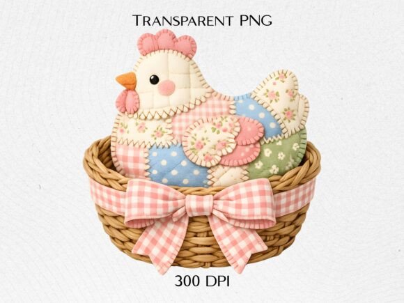 Evaluating the Patchwork Chicken Basket PNG for Commercial and Personal Design