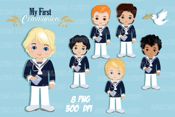 First Communion Clipart: Sailor Boys