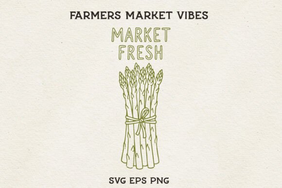 Market Fresh Asparagus SVG & PNG for Creators