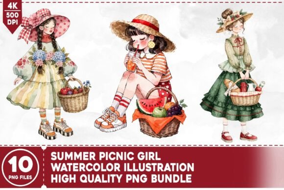 Maximizing Creative Potential with the Summer Picnic Girl PNG Bundle