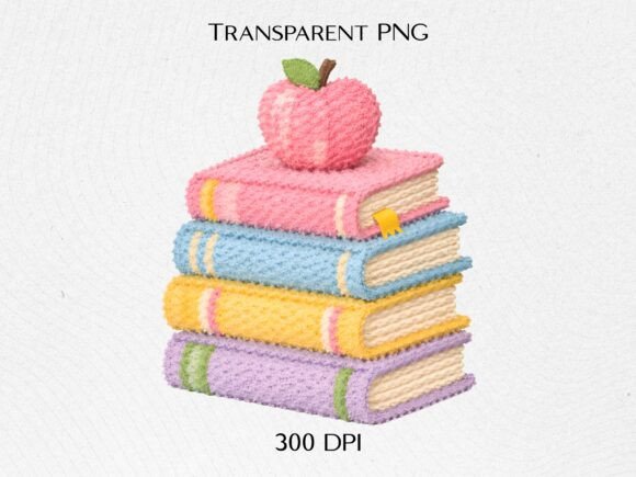 Unlocking Creative Potential with Pastel Books Apple PNG Design