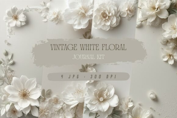 Vintage White Floral Journal Kit