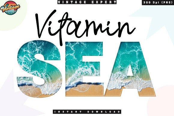 Vitamin SEA Beach Ocean Wave PNG Design