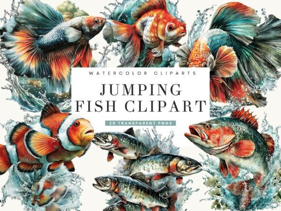 Watercolor Jumping Fish Clipart Guide