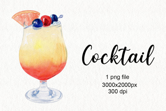 Watercolor Tropical Cocktail Clipart Guide