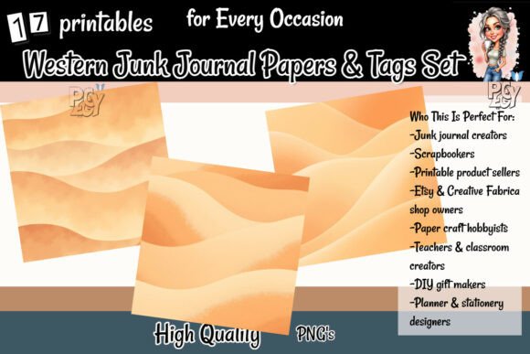 Western Junk Journal Papers & Tags Set